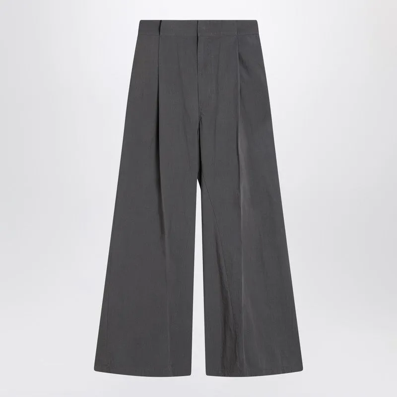 Charcoal Grey Pleated Trousers sold by Wanan Luxury