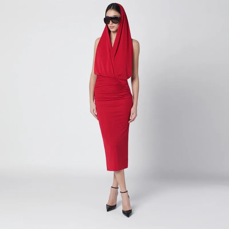 Red Annie Hooded Midi Dress sold by Wanan Luxury