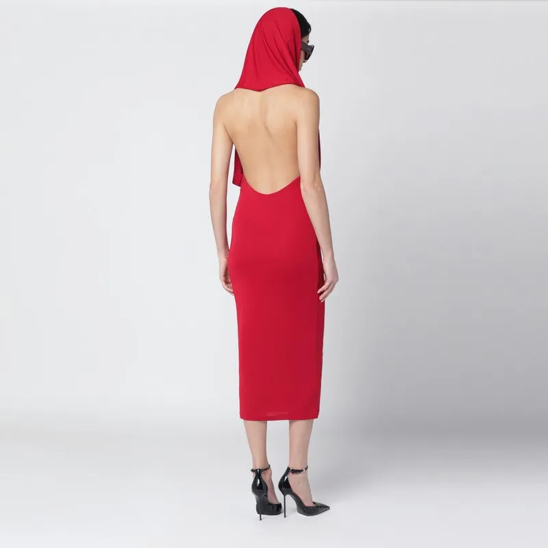 Red Annie Hooded Midi Dress sold by Wanan Luxury product image thumbnail 2