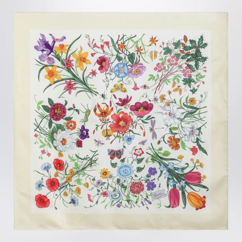 Yellow Printed Silk Twill Scarf sold by Wanan Luxury product image thumbnail 2