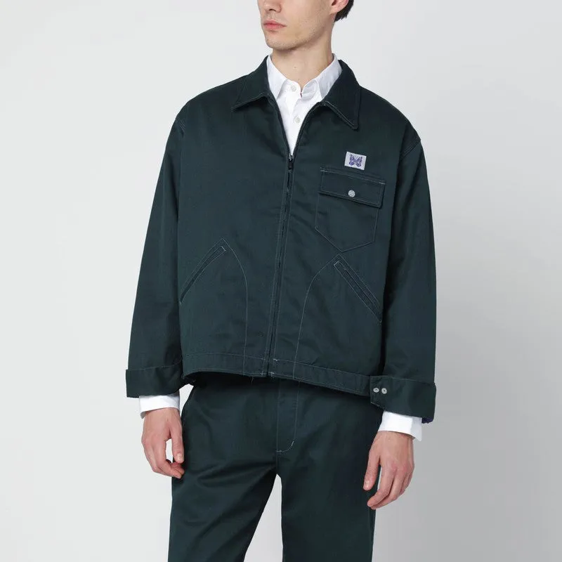 Green Zip Shirt Jacket made by Needles
