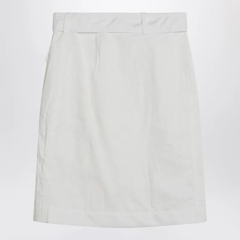White Wrap Skirt In Cotton Blend sold by Wanan Luxury product image thumbnail 2
