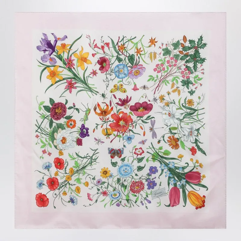 Pink Printed Silk Twill Scarf sold by Wanan Luxury product image thumbnail 2