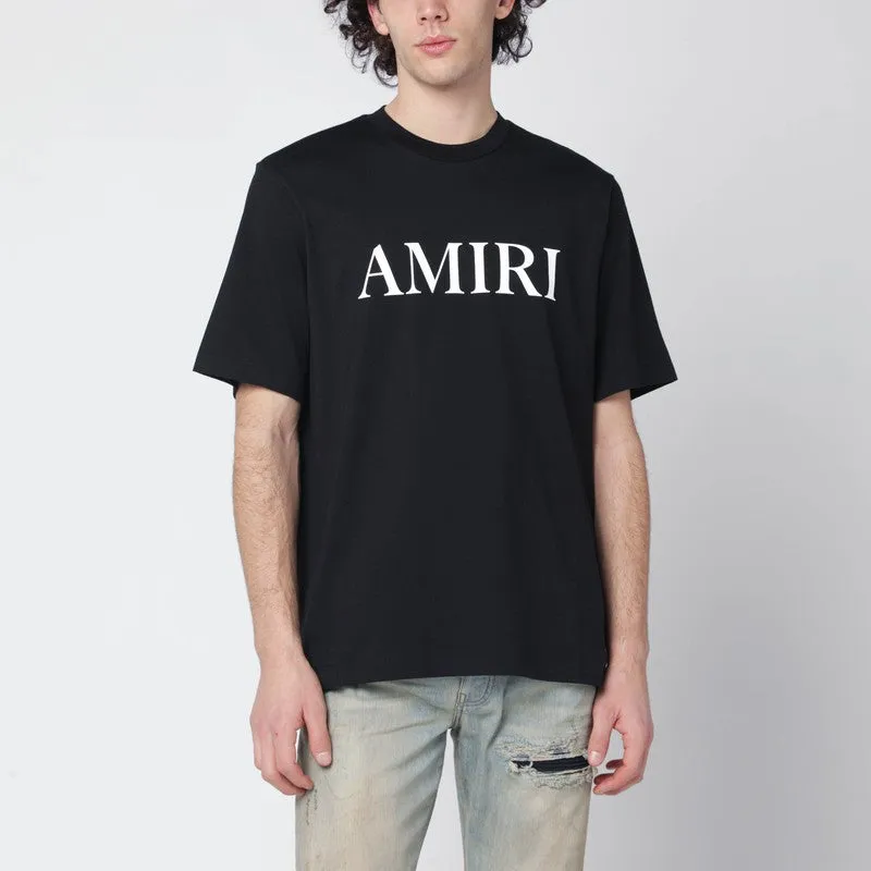 Black Cotton T-Shirt With Logo sold by Wanan Luxury