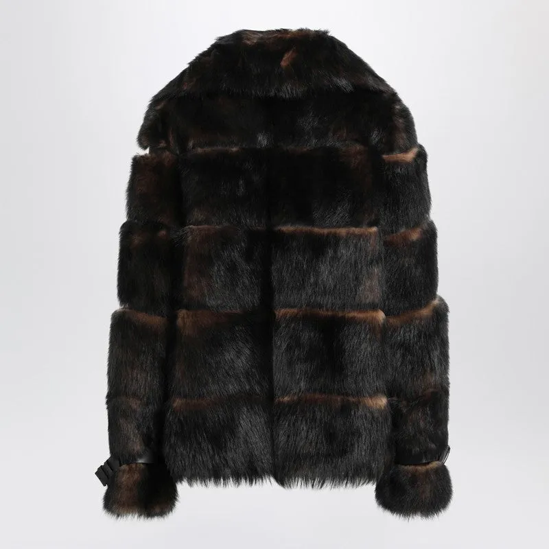 Brown Sheepskin Jacket With Nappa Leather Trim sold by Wanan Luxury product image thumbnail 2