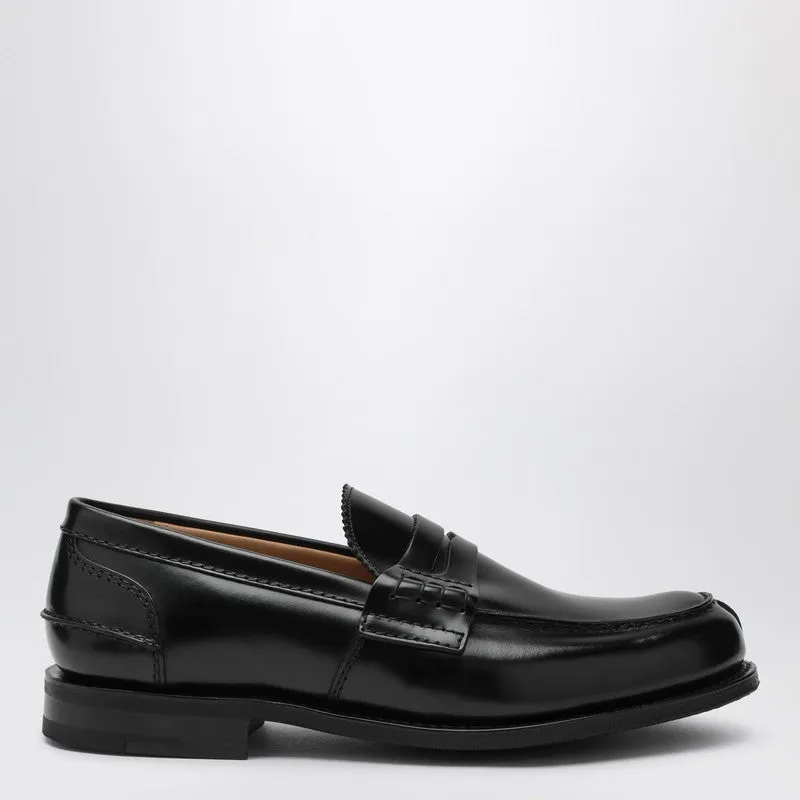 Black Leather Pembrey Loafer made by Church's