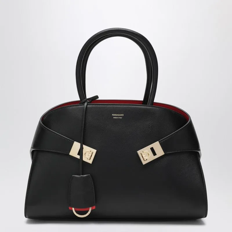 Hug M Handbag Black/Red In Leather sold by Wanan Luxury