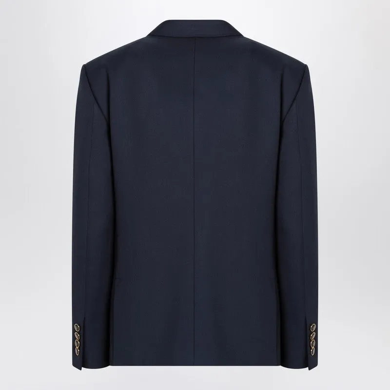Blue Single-Breasted Wool Jacket sold by Wanan Luxury product image thumbnail 2