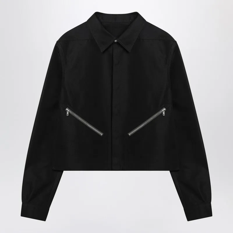 Black Cropped Jacket With Zip sold by Wanan Luxury