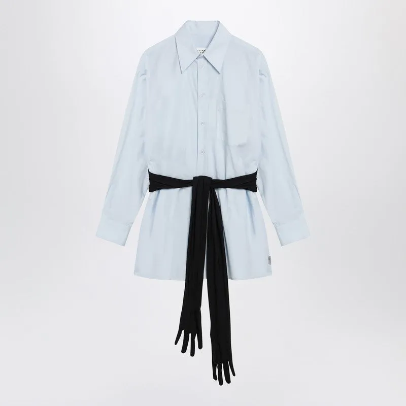 Light Blue Cotton Shirt With Gloves made by Maison Margiela