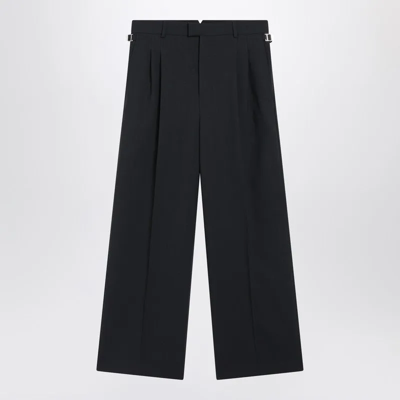 Charcoal Gray Wool Trousers sold by Wanan Luxury