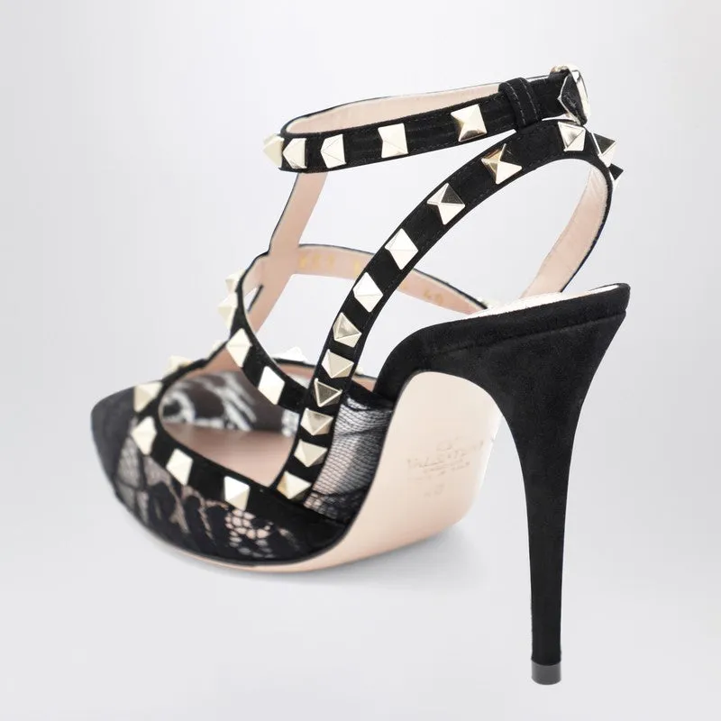 High Black Rockstud Lace Pumps sold by Wanan Luxury product image thumbnail 2