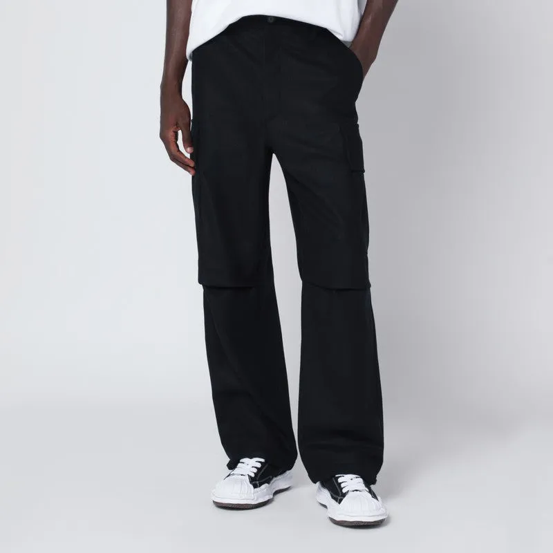 Black Saint Wool Cargo Trousers made by DARKPARK