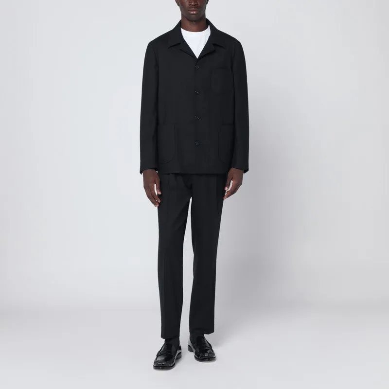 Black Single-Breasted Suit In Wool Blend sold by Wanan Luxury