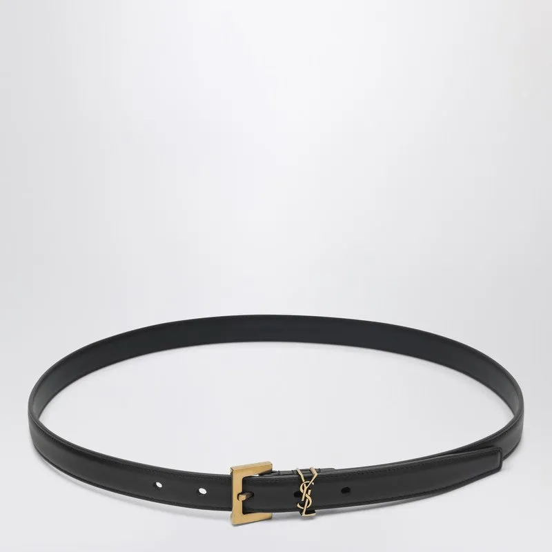 Black Cassandre Leather Belt sold by Wanan Luxury