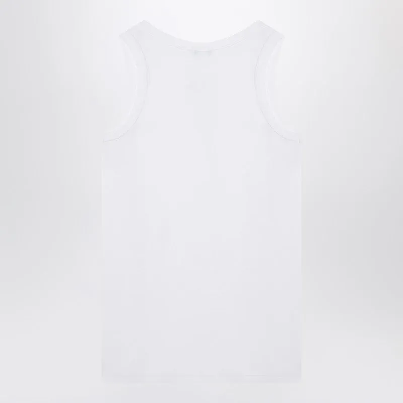 White Cotton Tank Top sold by Wanan Luxury product image thumbnail 2