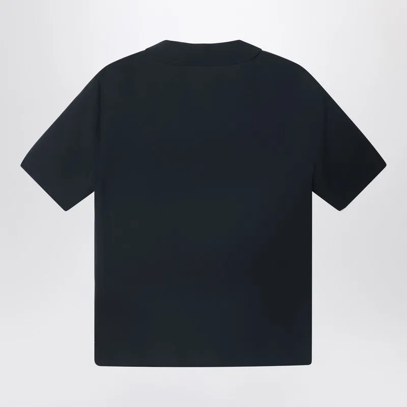 Black Silk Cady Polo T-Shirt sold by Wanan Luxury product image thumbnail 2