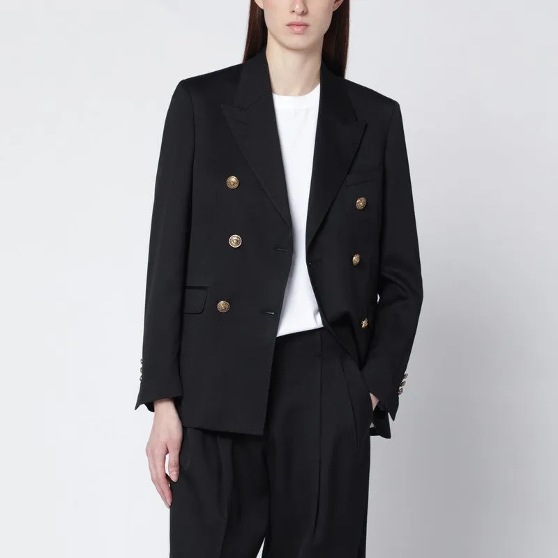 Black Double-Breasted Wool Jacket sold by Wanan Luxury