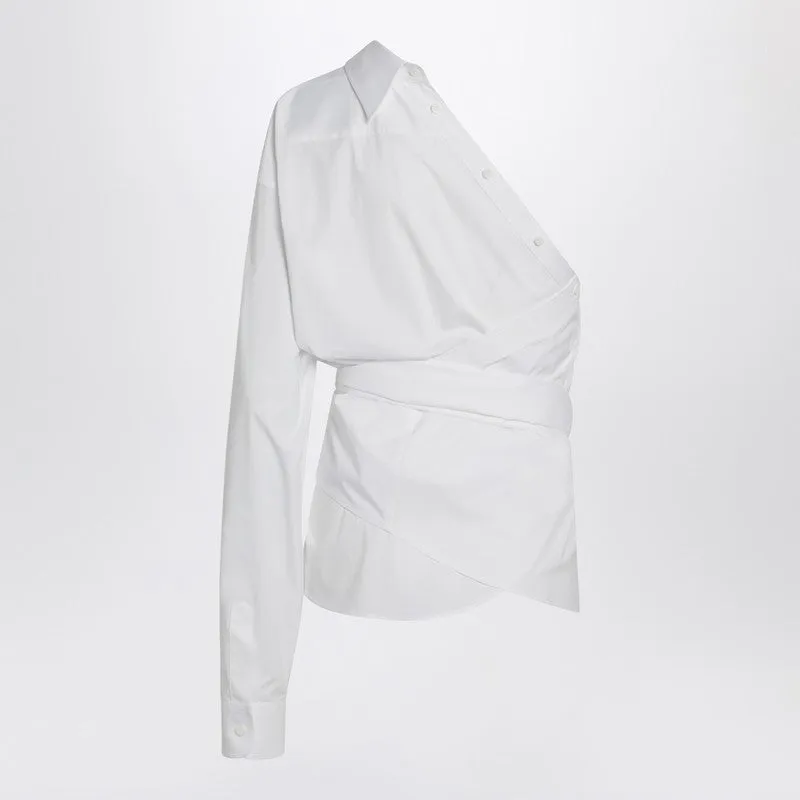 One-Shoulder White Shirt With Sash sold by Wanan Luxury product image thumbnail 2