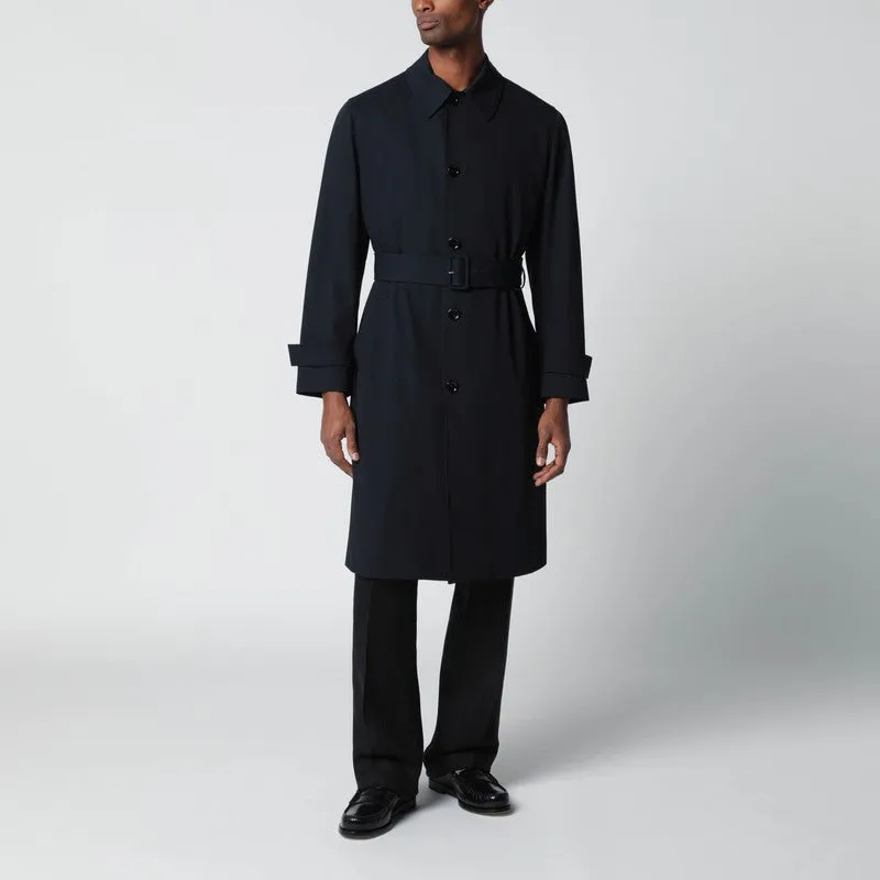 Blue Single-Breasted Wool Trench Coat sold by Wanan Luxury