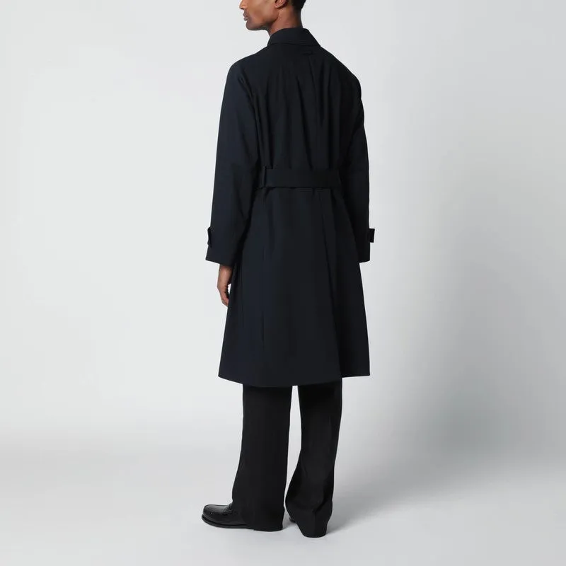 Blue Single-Breasted Wool Trench Coat sold by Wanan Luxury product image thumbnail 2