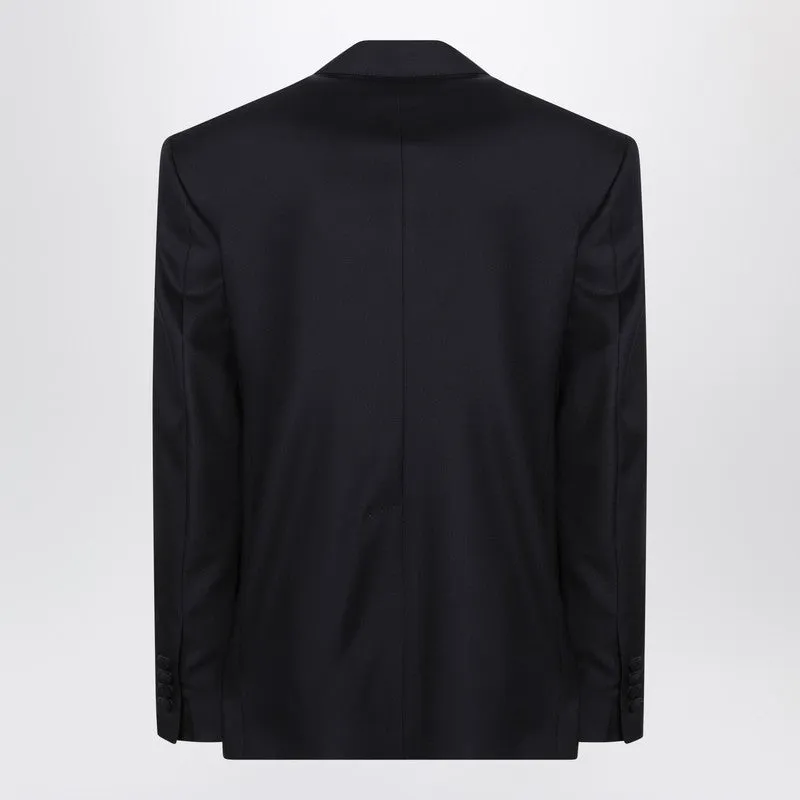 Dark Navy Wool Single-Breasted Jacket sold by Wanan Luxury product image thumbnail 2
