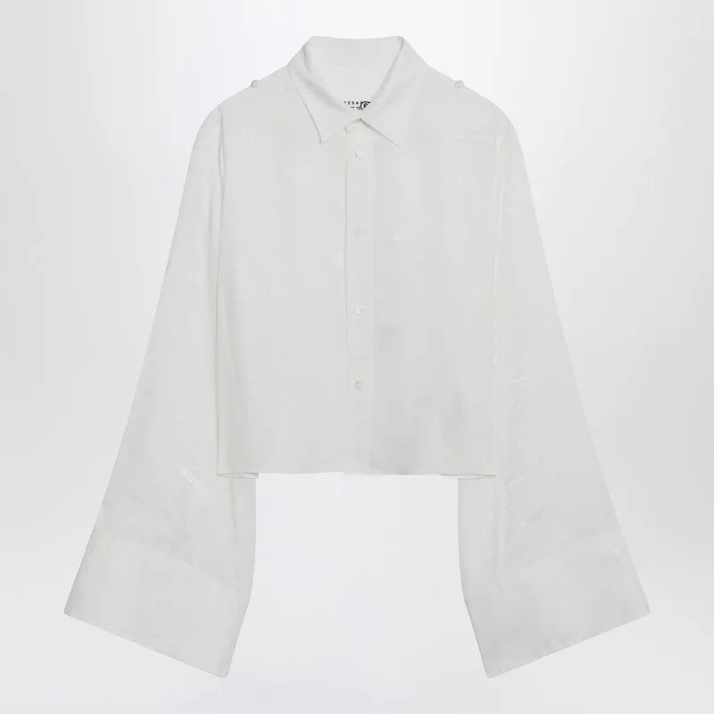 White Shirt With All-Over Logo Graphic sold by Wanan Luxury