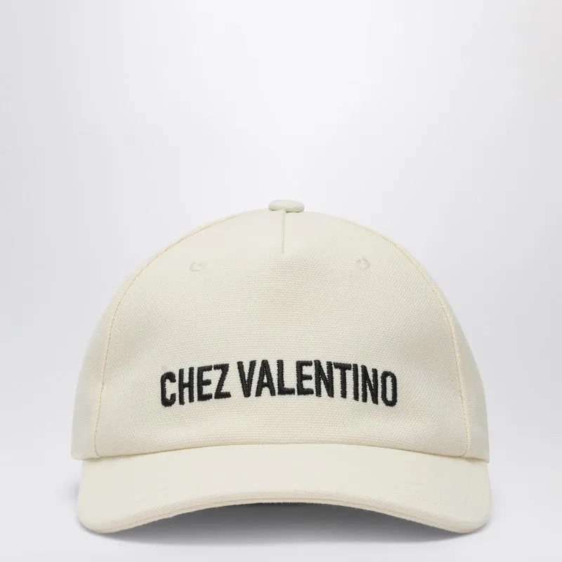 Chez Valentino Ivory Baseball Cap sold by Wanan Luxury