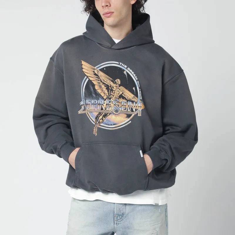 Grey Hoodie With Logo Print sold by Wanan Luxury