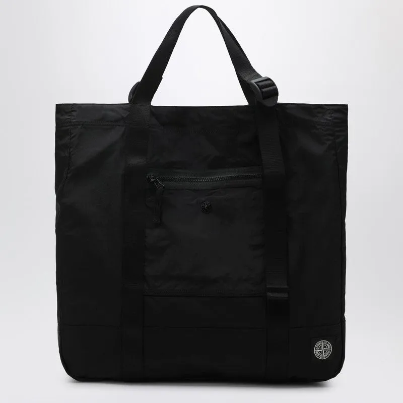 Black Nylon Metal Tote sold by Wanan Luxury