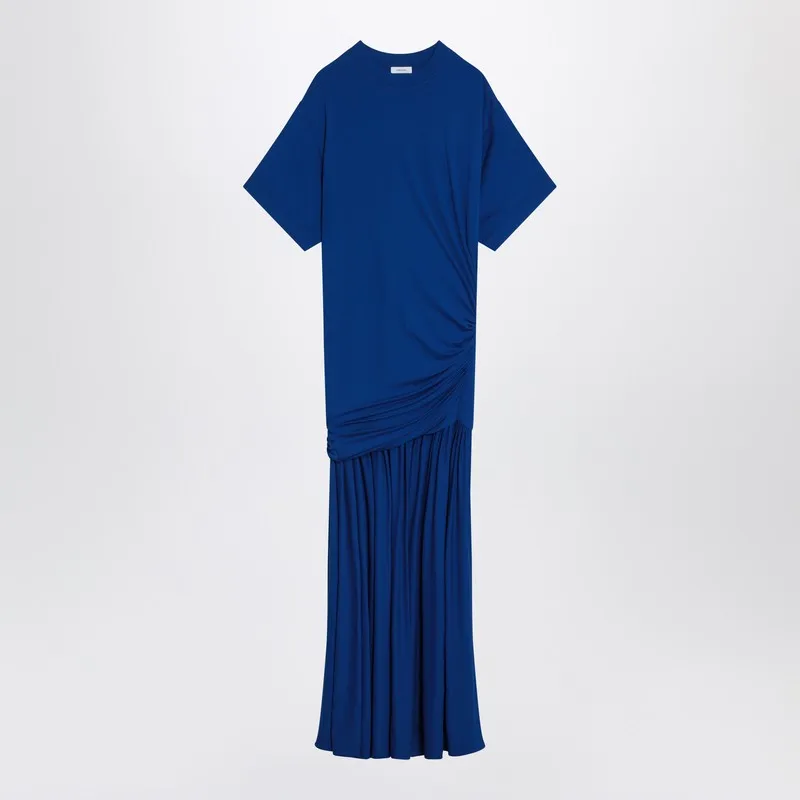 Long Blue Dress With Draping sold by Wanan Luxury