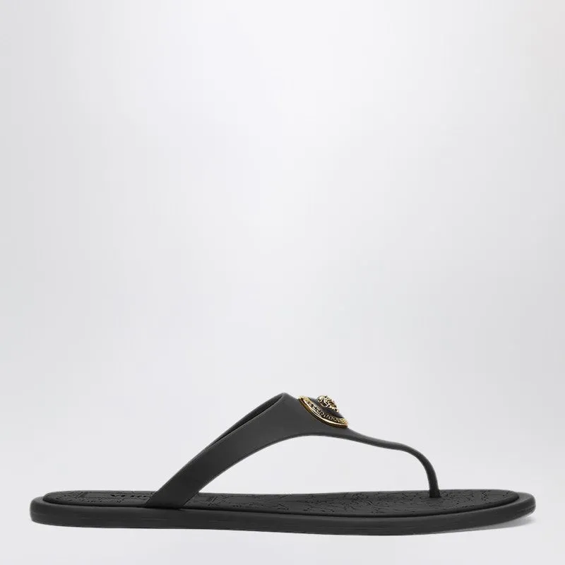 Black Alia Rubber Sandals sold by Wanan Luxury