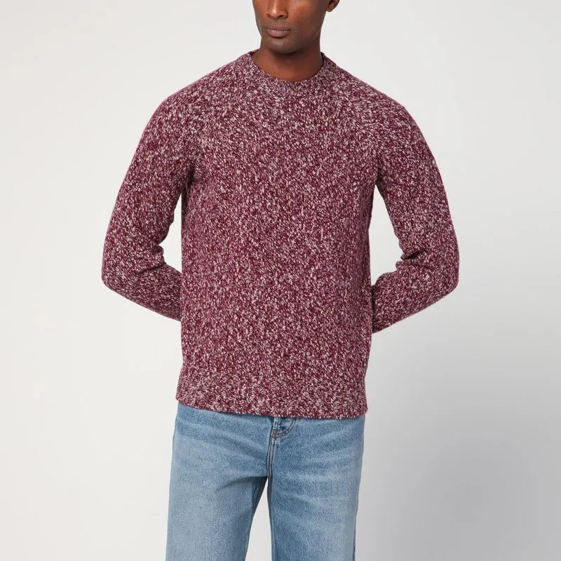 Grape-Coloured Pattern Wool Sweater sold by Wanan Luxury