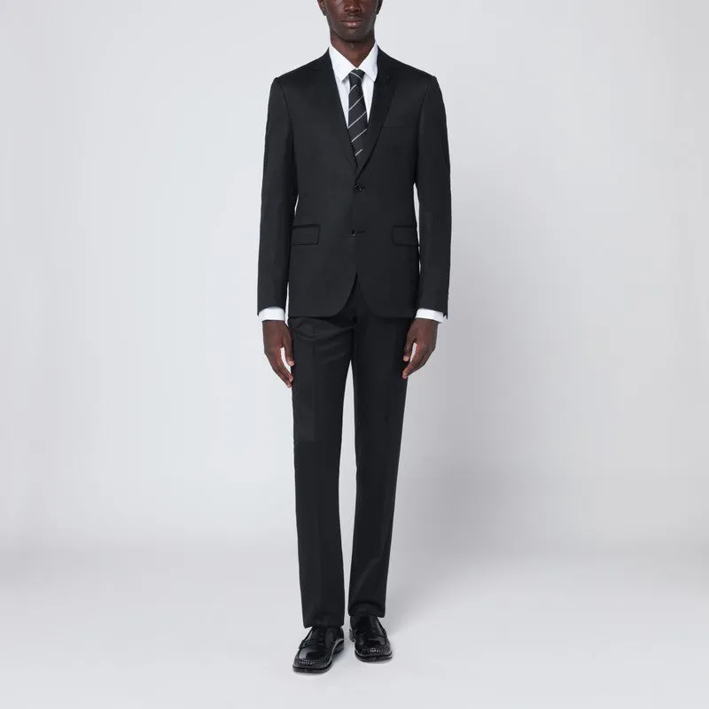 Black Single-Breasted Wool Suit sold by Wanan Luxury