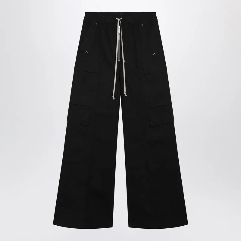Wide Bela Trousers In Black Cotton Poplin sold by Wanan Luxury