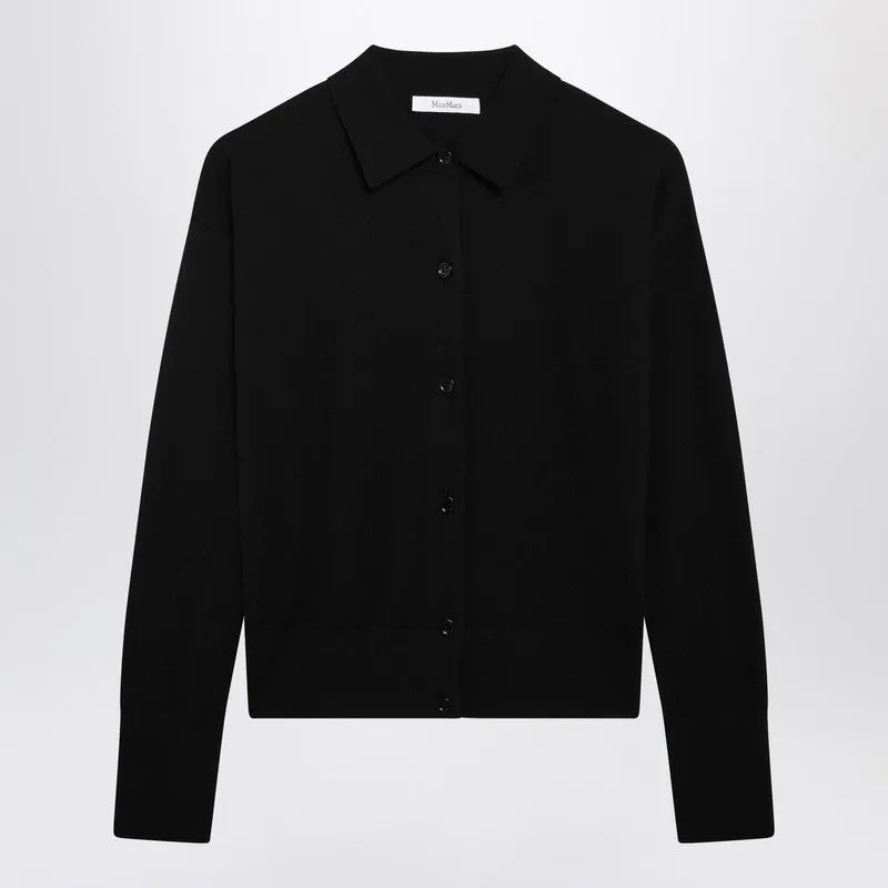 Black Wool-Blend Cardigan sold by Wanan Luxury