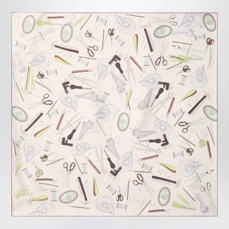 Mauve Rose Silk Foulard sold by Wanan Luxury