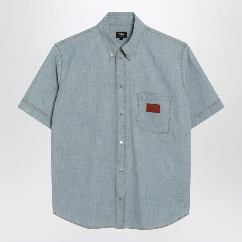 Shirt In Light Blue Chambray sold by Wanan Luxury