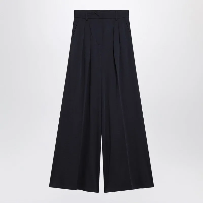 Navy Wool Jersey Trousers sold by Wanan Luxury