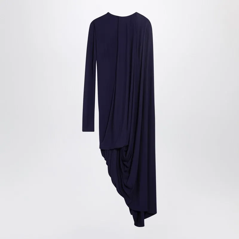 Dark Purple Draped Asymmetric Dress sold by Wanan Luxury product image thumbnail 2