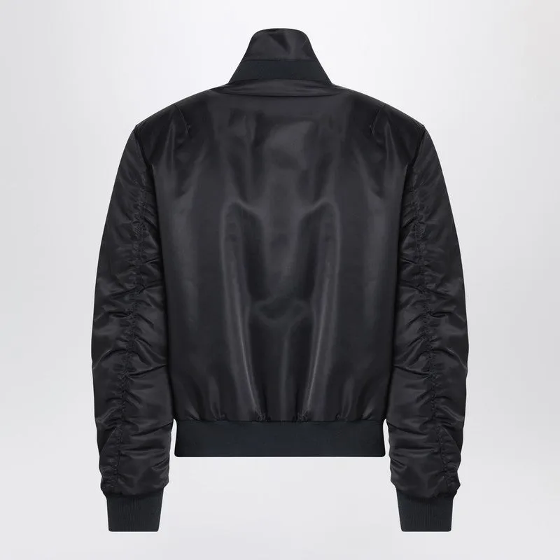 Black Nylon Zip Bomber sold by Wanan Luxury product image thumbnail 2