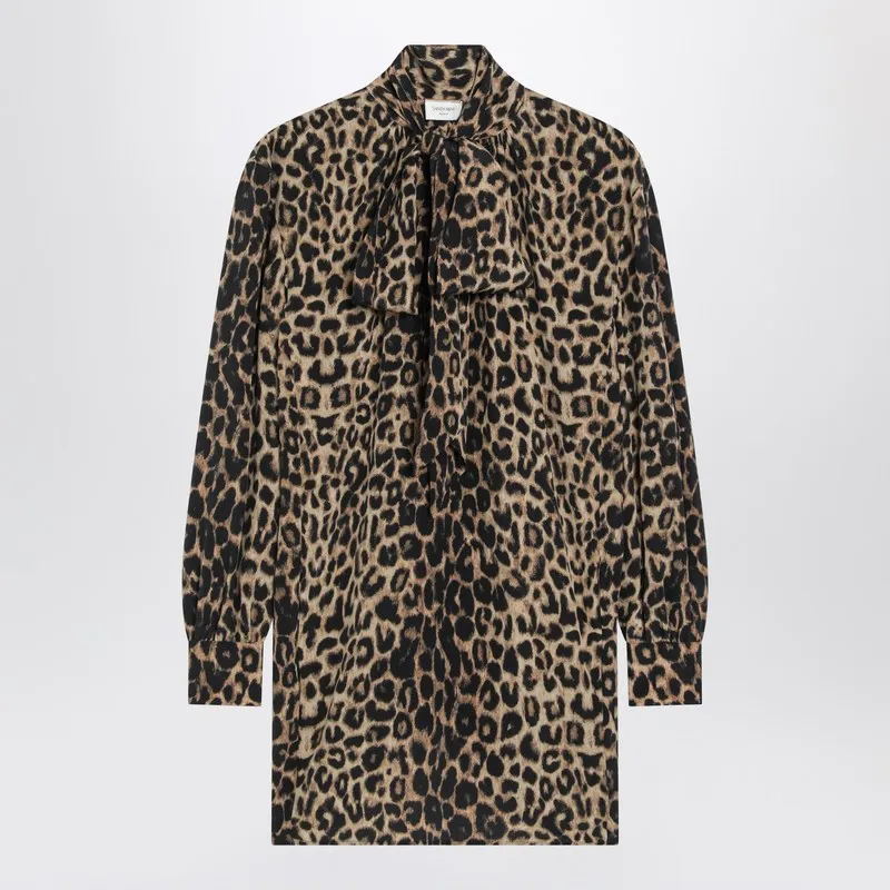Leopard-Print Silk Mini Dress sold by Wanan Luxury