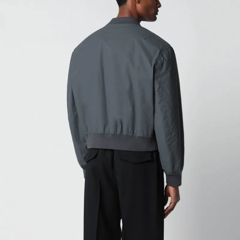 Grey Cotton Zip-Up Bomber Jacket sold by Wanan Luxury product image thumbnail 2