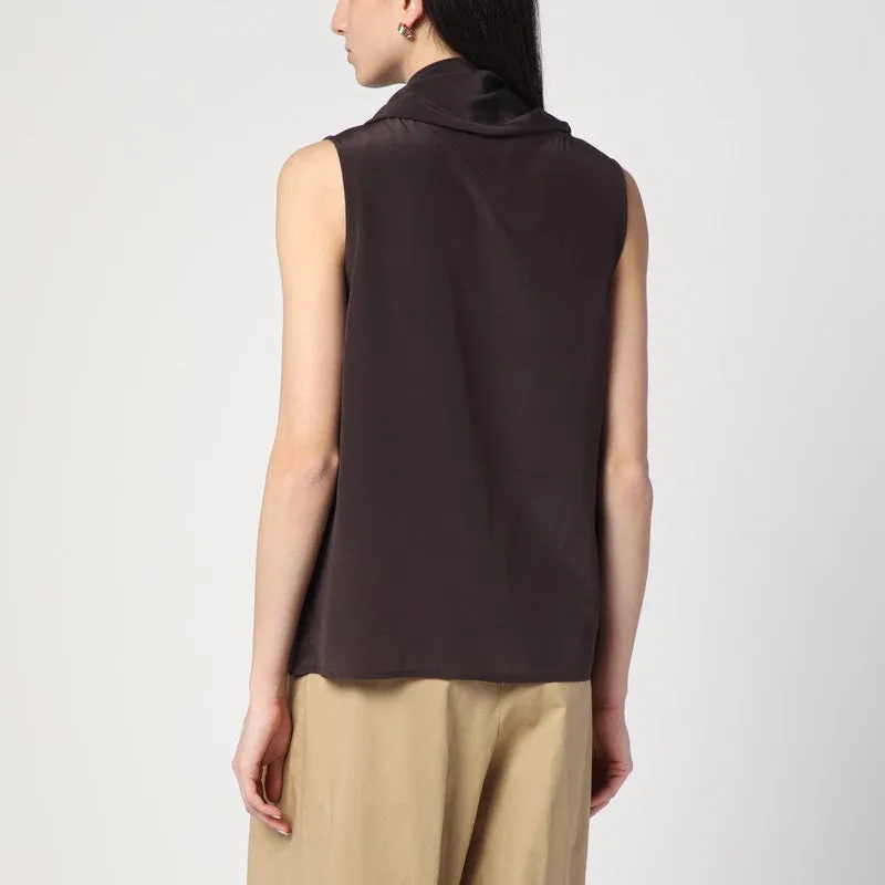 Brown Silk Blouse sold by Wanan Luxury product image thumbnail 2
