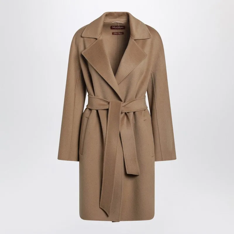 Camel Wrap Coat In Cashmere And Wool sold by Wanan Luxury