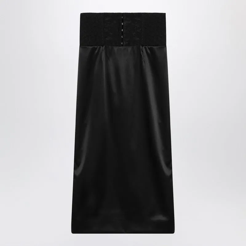 Black Midi Skirt With Corset Belt sold by Wanan Luxury