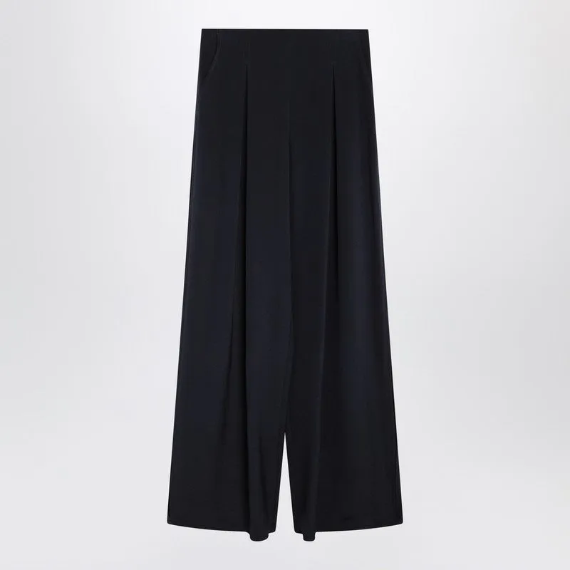 Navy Silk-Blend Trousers sold by Wanan Luxury
