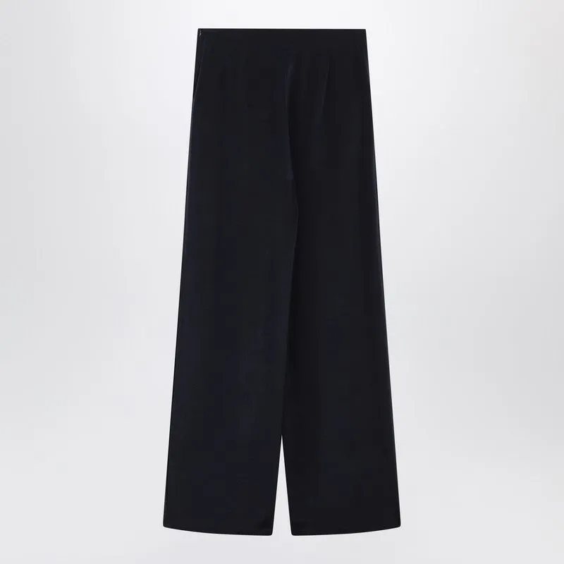 Navy Silk-Blend Trousers sold by Wanan Luxury product image thumbnail 2