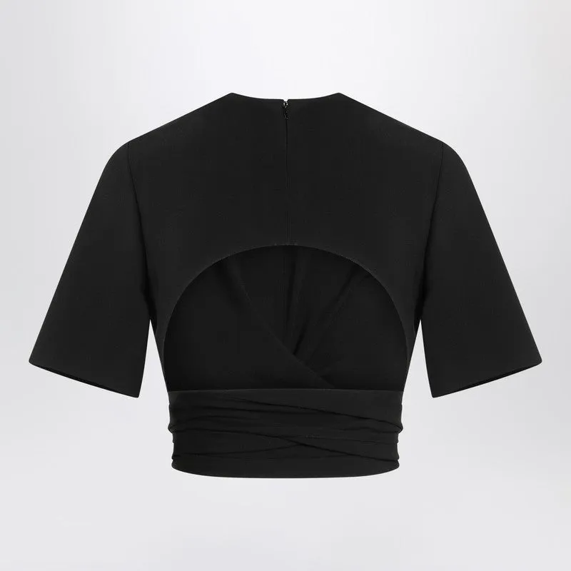 Black Crossed Top In Viscose Jersey sold by Wanan Luxury product image thumbnail 2