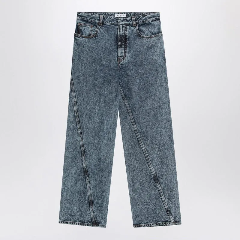 Twisted Stonewashed Denim Jeans sold by Wanan Luxury